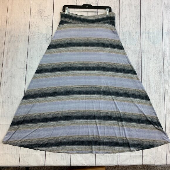 Veronica M Skirt sz L Striped Pull on Maxi Long Length 38" Lightweight - Picture 1 of 7